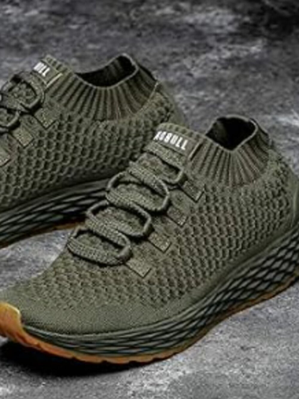 NO BULL Women's All Day Knit Runners/Trainers-Size 9-Olive Green